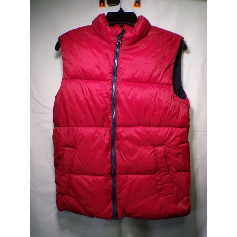 Old Navy Kids XL 14 16 Red Quilted Puffer Vest Full Zip Sleeveless